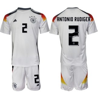 Fotbollströjor för män Tyskland Landslagströja Hemmaställ EM 2024 med tryck Antonio Rudiger 2