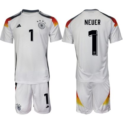 Herr Fotbollsdräkt Tyskland Landslagströja Hemmaställ EM 2024 med tryck Manuel Neuer 1