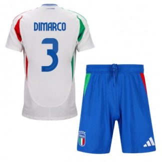 Billiga Fotbollströjor Barn Italien Bortaställ EM 2024 Federico Dimarco 3