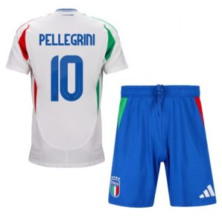 Billiga Fotbollströjor Barn Italien Bortaställ EM 2024 Lorenzo Pellegrini 10