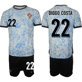 Billiga fotbollströjor set Portugal för Herr EM 2024 Bortatröja Diogo Costa 22