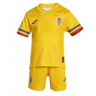 Fotbollskläder barn billigt Rumänien Hemmatröja EM 2024 gul Kortärmad + Korta byxor
