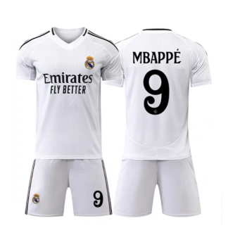 Fotbollskläder Herr Real Madrid Hemmatröja 2024/25 Kortärmad shorts Kylian Mbappe 9