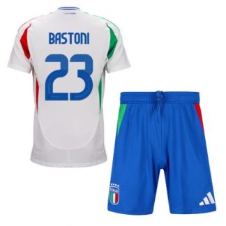 Italien Bortaställ EM 2024 Fotbollströja set för barn Alessandro Bastoni 23