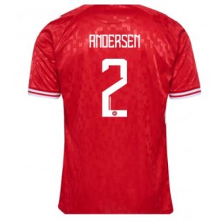 Köp Fotbollströjor Herr Danmark Hemmatröja EM 2024 röd Kortärmad Joachim Andersen 2