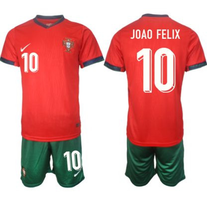 Portugal EM 2024 Hemma Tröja set Fotbollströjor till herr med tryck Joao Felix 10