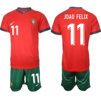 Portugal EM 2024 Hemma Tröja set Fotbollströjor till herr med tryck Joao Felix 11