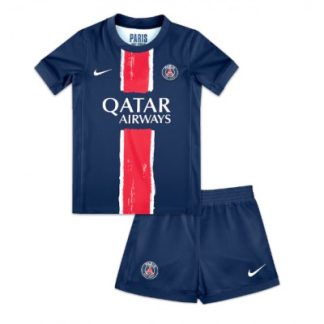 PSG Fotbollströja Barn Paris Saint-Germain Hemmatröja 2024-25 blå med eget tryck