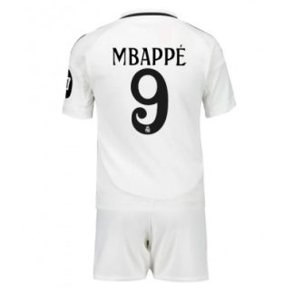 Real Madrid Hemmatröja Barn 2024/25 vit Kortärmad med tryck Kylian Mbappe 9