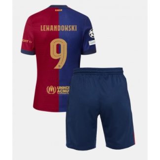 Fotbollströja Barn FC Barcelona Hemma tröja 2024-25 Robert Lewandowski 9