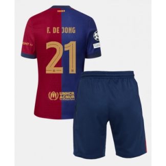 Fotbollströjor Barn Billiga FC Barcelona Hemma tröja 2024-25 Frenkie de Jong 21