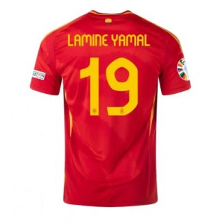 Spanien Landslagströja Hemmatröja EM 2024 tröja set Billigt Lamine Yamal 19