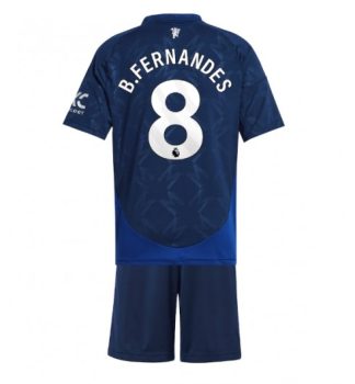 Fotbollsdress Barn Manchester United Matchtröja Borta 2024-25 Bruno Fernandes 8