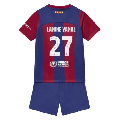 Fotbollskläder till baby FC Barcelona Matchtröja Hemma 2023-2024 Lamine Yamal 27