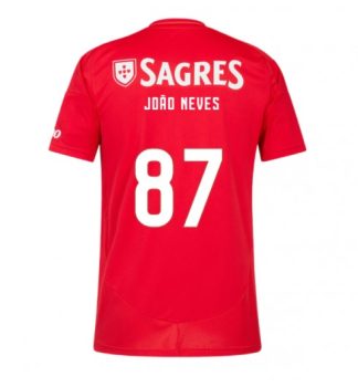 Fotbollströjor herr Benfica Hemmatröja 2024-25 röd Kortärmad Joao Neves 87