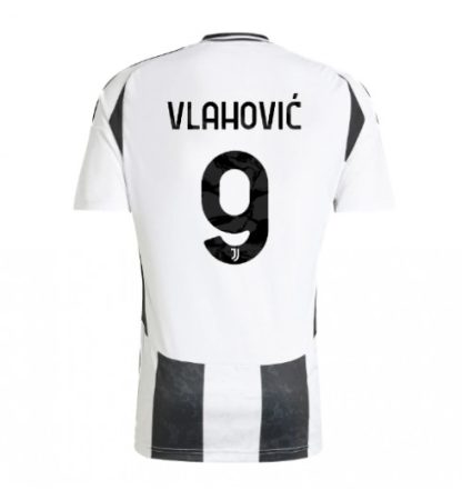 Juventus Hemmatröja 2024-2025 vit svart Kortärmad Dusan Vlahovic 9