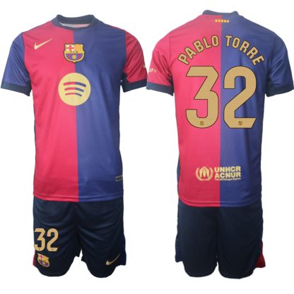 Fotbollströja Herr FC Barcelona Matchtröja Hemma 2024-25 Pablo Torre 32