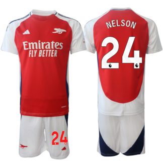 Köpa Arsenal Hemmatröja 2024/25 Reiss Nelson 24 Kortärmad (+ Korta byxor)