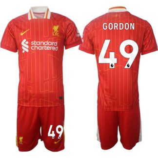 Liverpool Fotbollströjor Hemma Fotbollströja 2024-25 Kaide Gordon 49