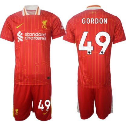 Liverpool Fotbollströjor Hemma Fotbollströja 2024-25 Kaide Gordon 49