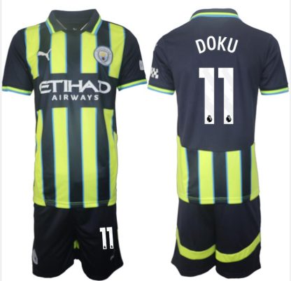 Manchester City Matchtröja Borta 2024-2025 T Shirt Jeremy Doku 11