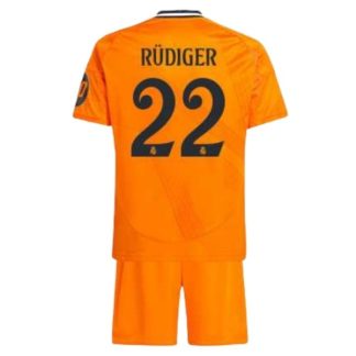 Real Madrid Bortatröja 2024-25 Orange Fotbollströja barn Antonio Rudiger 22