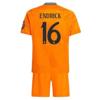 Real Madrid Bortatröja 2024-25 Orange Fotbollströja barn Endrick 16