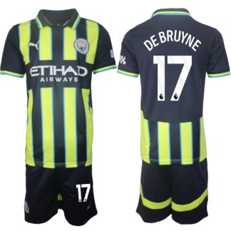 Billiga Manchester City Bortatröja 2024/25 Kevin De Bruyne 17 Kortärmad (+ Korta byxor)