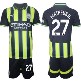 Billiga Manchester City Bortatröja 2024/25 Matheus Nunes 27 Kortärmad (+ Korta byxor)