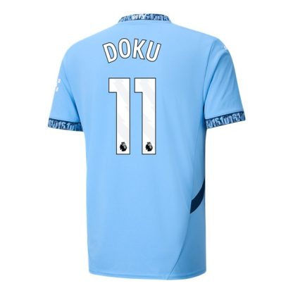 Billiga Manchester City Hemmatröja 2024/25 Jeremy Doku 11 Kortärmad