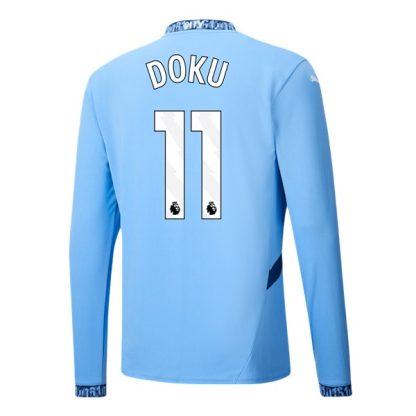 Billiga Manchester City Hemmatröja 2024/25 Jeremy Doku 11 Långärmad