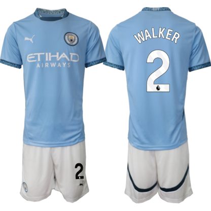 Billiga Manchester City Hemmatröja 2024/25 Kyle Walker 2 Kortärmad (+ Korta byxor)