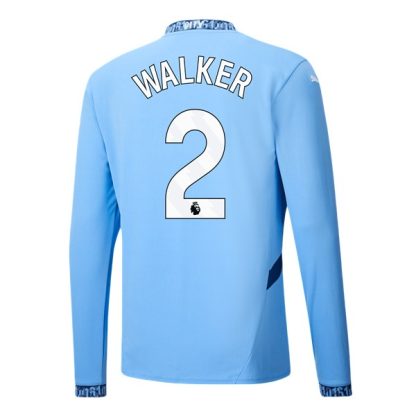 Billiga Manchester City Hemmatröja 2024/25 Kyle Walker 2 Långärmad