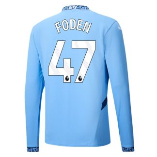 Billiga Manchester City Hemmatröja 2024/25 Phil Foden 47 Långärmad