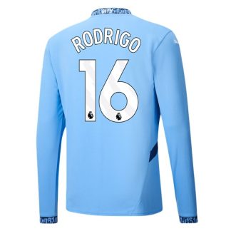 Billiga Manchester City Hemmatröja 2024/25 Rodrigo 16 Långärmad