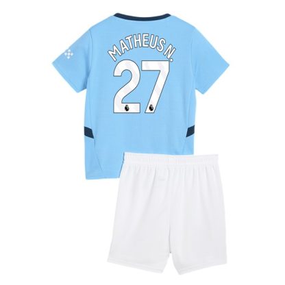 Billiga Manchester City Hemmatröja Barn 2024/25 Matheus Nunes 27 Kortärmad (+ Korta byxor)