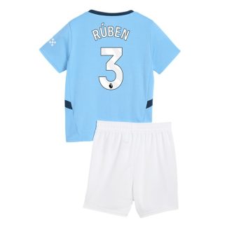 Billiga Manchester City Hemmatröja Barn 2024/25 Rúben Dias 3 Kortärmad (+ Korta byxor)