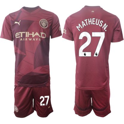 Billiga Manchester City Tredjetröja 2024/25 Matheus Nunes 27 Kortärmad (+ Korta byxor)