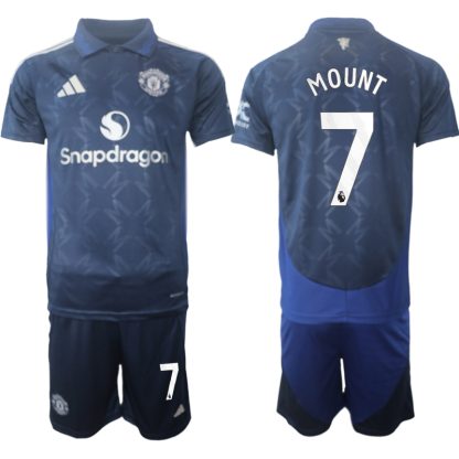 Billiga Manchester United Bortatröja 2024/25 Mason Mount 7 Kortärmad (+ Korta byxor)