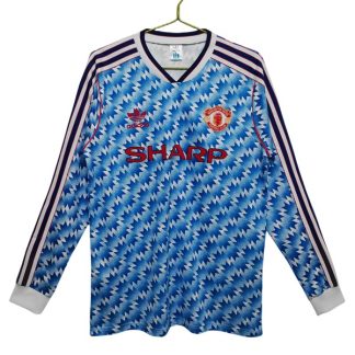 Billiga Manchester United Bortatröja Retro 1990-1992 Långärmad