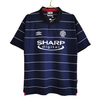 Billiga Manchester United Bortatröja Retro 1999-2000 Kortärmad