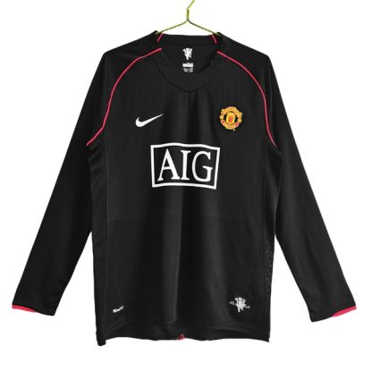 Billiga Manchester United Bortatröja Retro 2007-2008 Långärmad