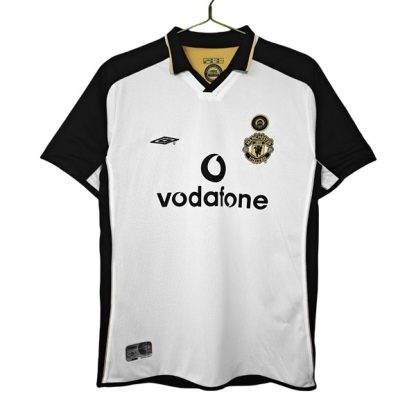 Billiga Manchester United Bortatröja Retro Centenary 2001-2002 Kortärmad