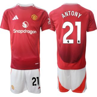 Billiga Manchester United Hemmatröja 2024/25 Antony 21 Kortärmad (+ Korta byxor)