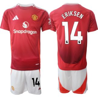 Billiga Manchester United Hemmatröja 2024/25 Christian Eriksen 14 Kortärmad (+ Korta byxor)