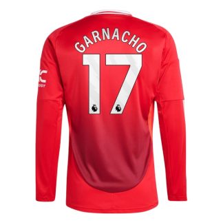 Billiga Manchester United Hemmatröja 2024/25 Garnacho 17 Långärmad