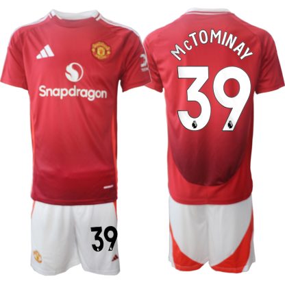 Billiga Manchester United Hemmatröja 2024/25 Scott McTominay 39 Kortärmad (+ Korta byxor)