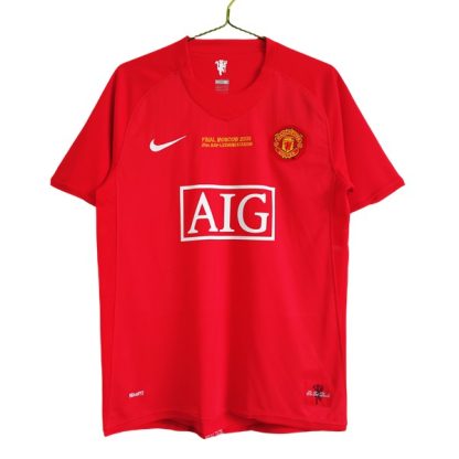 Billiga Manchester United Hemmatröja Champions League Final Retro 2007-2008 Kortärmad