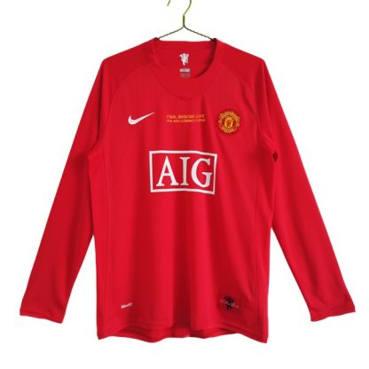 Billiga Manchester United Hemmatröja Champions League Final Retro 2007-2008 Långärmad