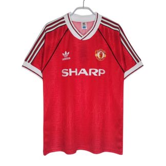 Billiga Manchester United Hemmatröja Retro 1991-1992 Kortärmad